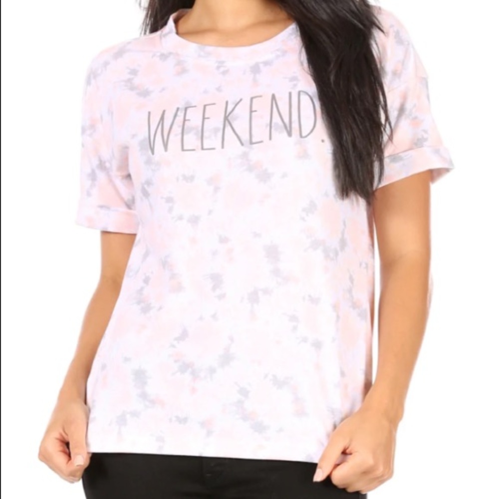 . Like new Rae Dunn WEEKEND tie dye tshirt size xs